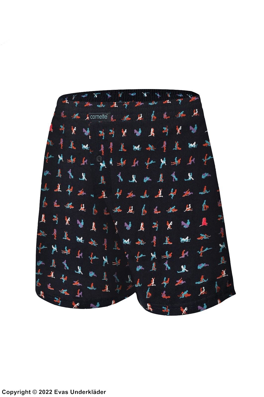 Men's boxer shorts, high quality cotton, love positions (pattern)